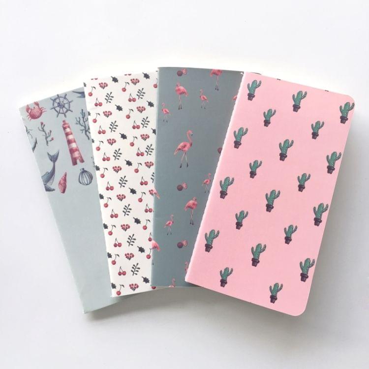 2 PCS 24 Sheets Animals Plants School Office Supply Student Stationery Notepad(Cherry)