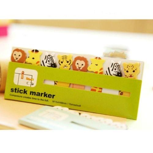 2 PCS Mini Cute Cartoon Animals Memo Pad Sticky Notes Notebook Stationery Note Paper Stickers School Supplies Owl