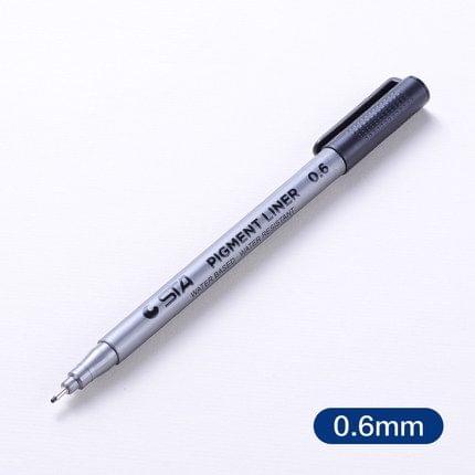 Micron Ink Marker Pen Black Fineliner Sketching Pens 0.6mm