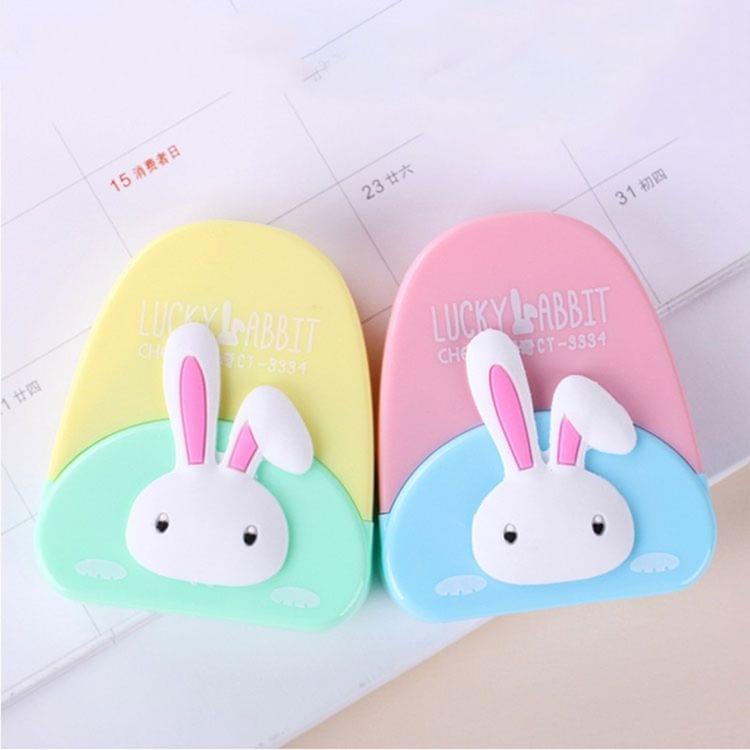 XZD007 2PCS Cute Cartoon Creative Rabbit Pattern Correction Tape School Supplies Student Stationery, Random Color Delivery