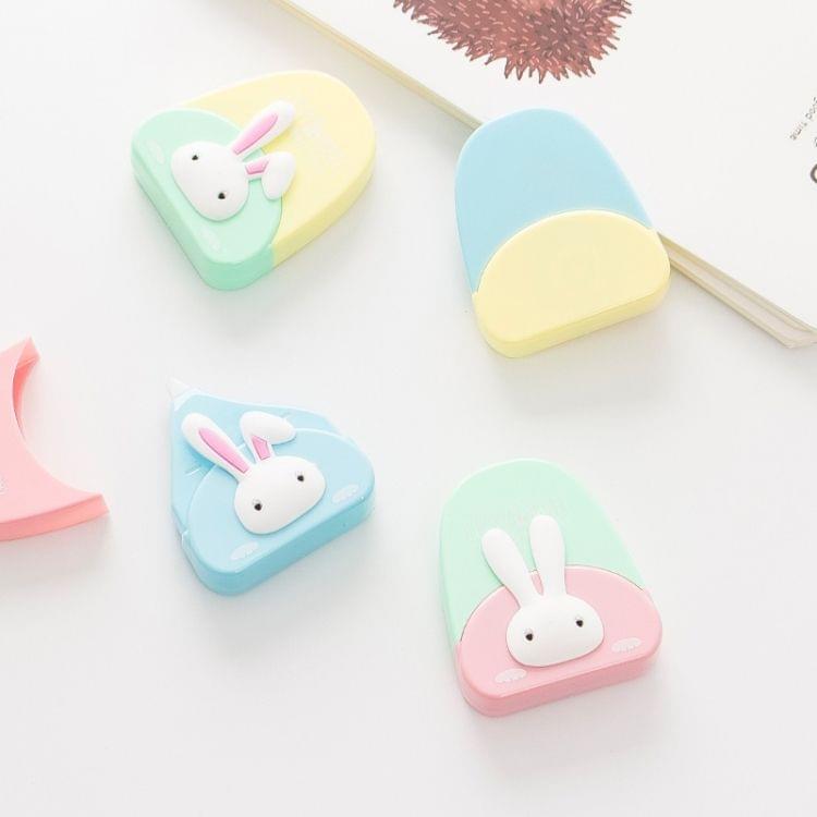 XZD007 2PCS Cute Cartoon Creative Rabbit Pattern Correction Tape School Supplies Student Stationery, Random Color Delivery