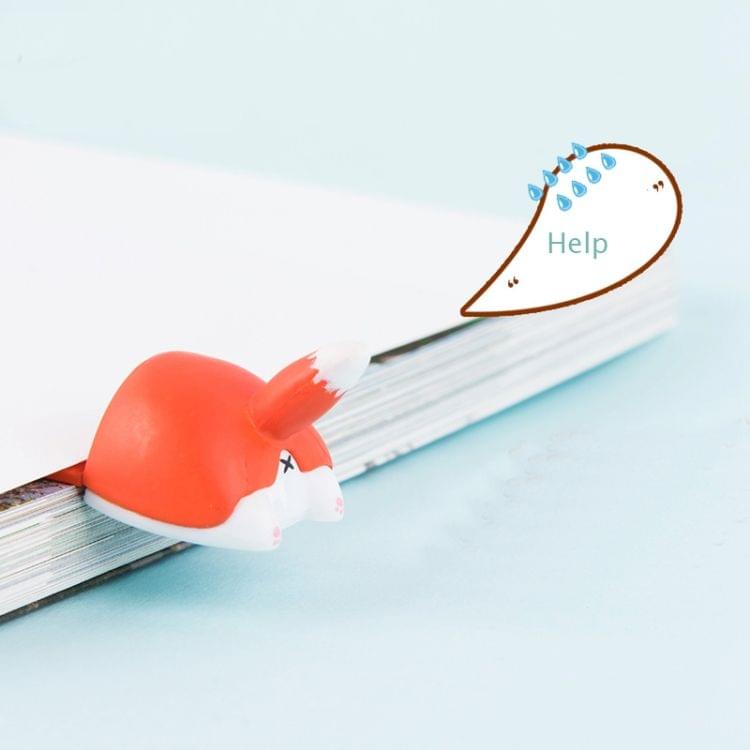 2 PCS Lovely Cartoon Animals Ass Bookmarks(Orange Cat)