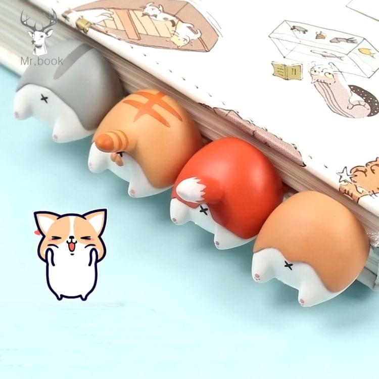 2 PCS Lovely Cartoon Animals Ass Bookmarks(Orange Cat)