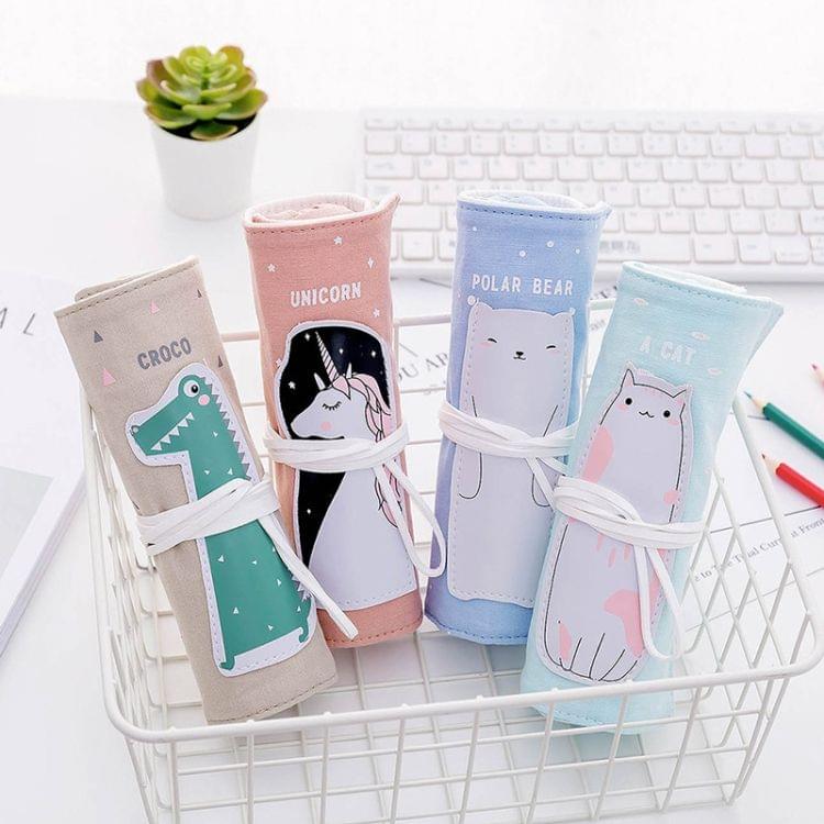 3 PCS Kawaii Animals Pattern Pencil Case Pencil Case Cute Candy Color Pencil Bag Kids School Office Stationery Supplies(Polar Bear)