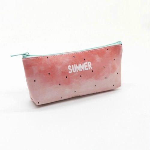 PU Leather Pencil Case Fruit Pencil BagGirls Office Supplies(Watermelon)