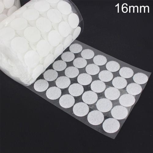 1000 PCS 16mm Round Nylon Adhesive Hook and Loop Fastener(White)