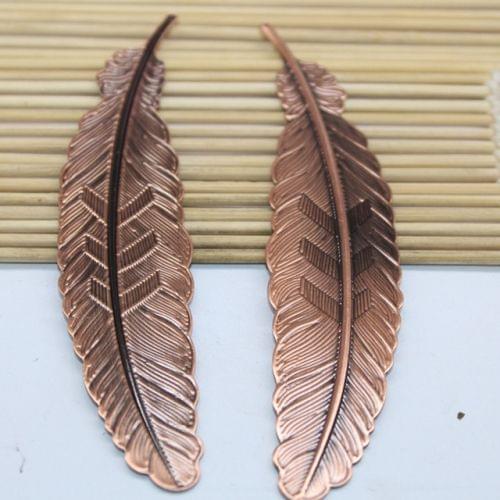 10 PCS Feather Leaf Metal Bookmark Children Student Gift Stationery School Office Supplies(Red Copper)