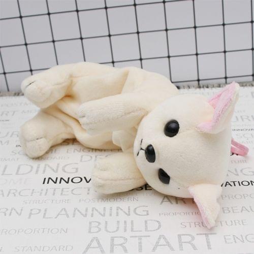 Kawaii Cartoon Plush Dog Pencil Case Cute Animal Pen Bag Box Kids School Supplies Stationery(Chihuahua rice white)