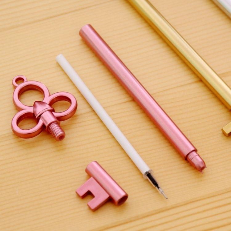 10 PCS Creative Retro Key Style Gel Pen 0.38mm Signature Pen School Stationery Office Supply, Random Color Delivery