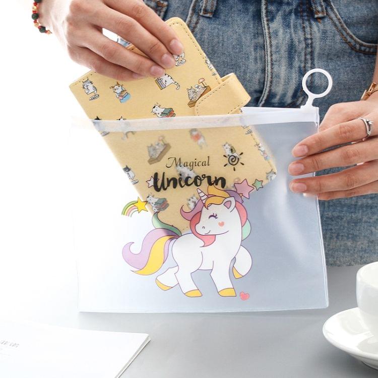 Ring Document Bag Paper File Folder Pencil bag School Stationery School Office Supplies(Cloud Unicorn)