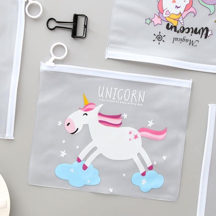 Ring Document Bag Paper File Folder Pencil bag School Stationery School Office Supplies(Cloud Unicorn)