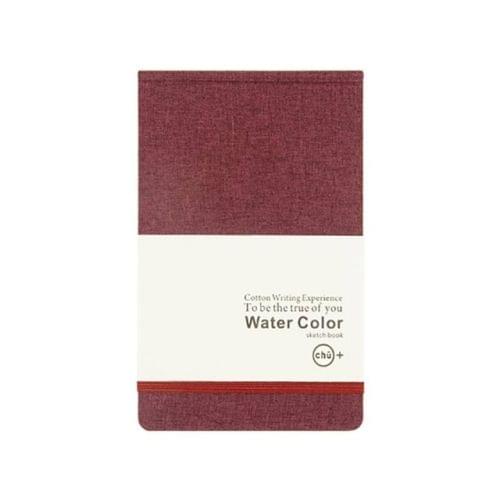 2 PCS A5 Cotton Cloth Watercolor Blank Notepad Child Painting Sketch Doodle Notebook, Size:A5(Dark Red)