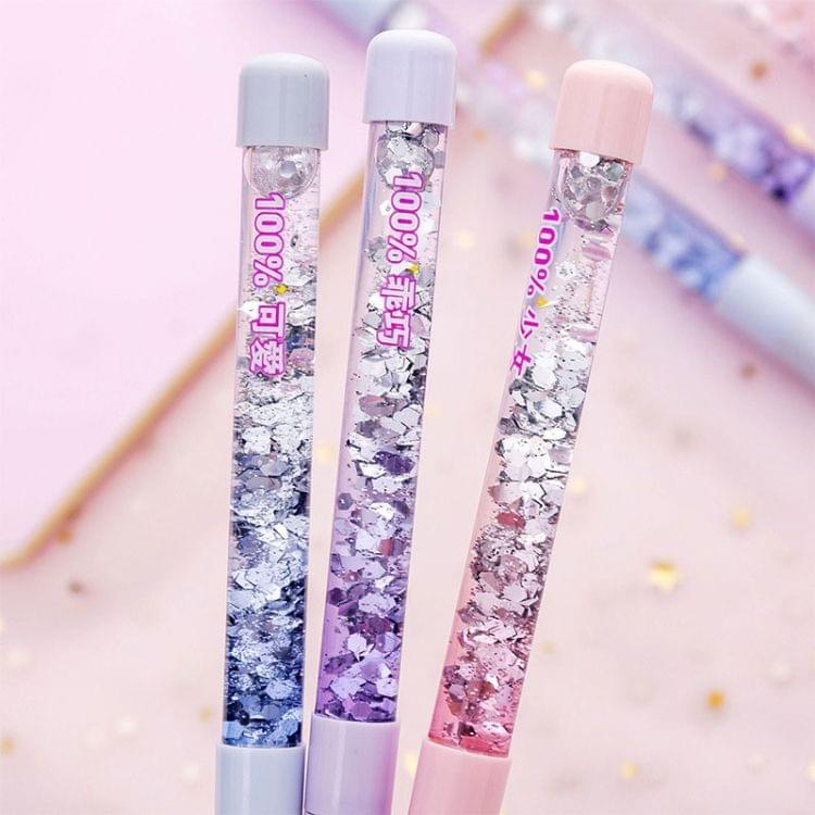 Colorful Quicksand Gel Pen Creative LED Signature Pens( Blue)