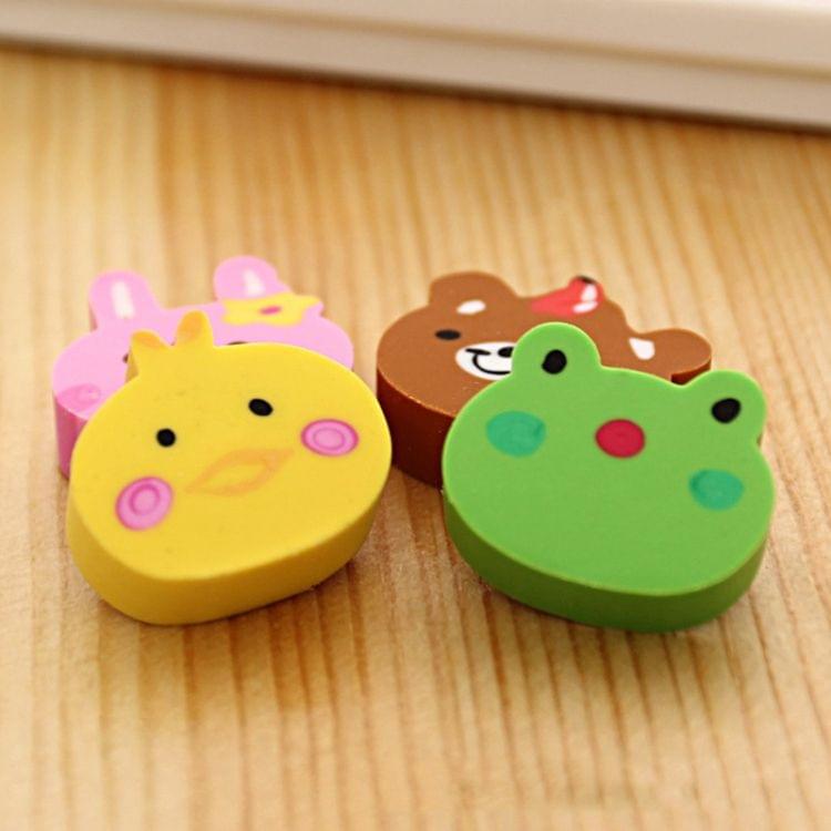 20 PCS Creative Cute Cartoon Animal Eraser Office School Supplies Student Stationery Random Color Delivery