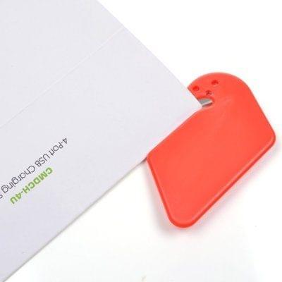 Plastic Mini Letter Knife Letter Mail Envelope Opener Safety Paper Guarded Cutter Blade Office Equipment(Red)