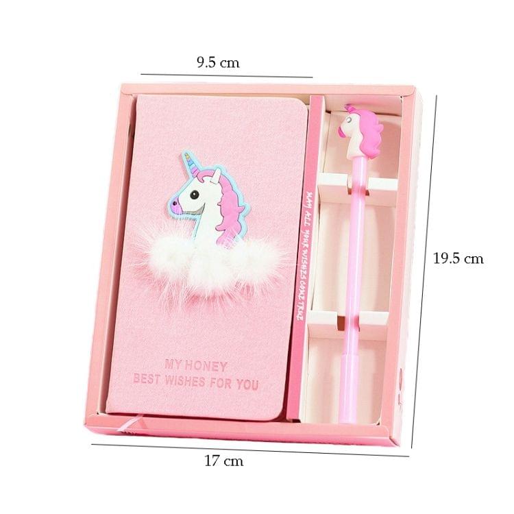 Cute Unicorn Notebook Set Office Stationery with Pen(Pink Unicorn)
