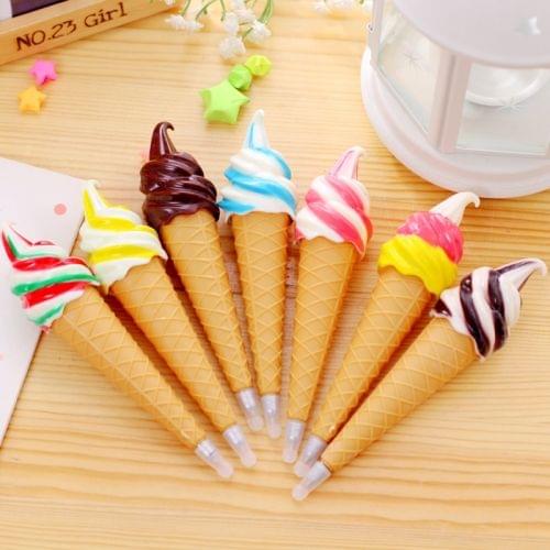 3 PCS Ice Cream Ballpoint Pens Office and School Kids Children Students Ball pen Stationery Random Color Delivery