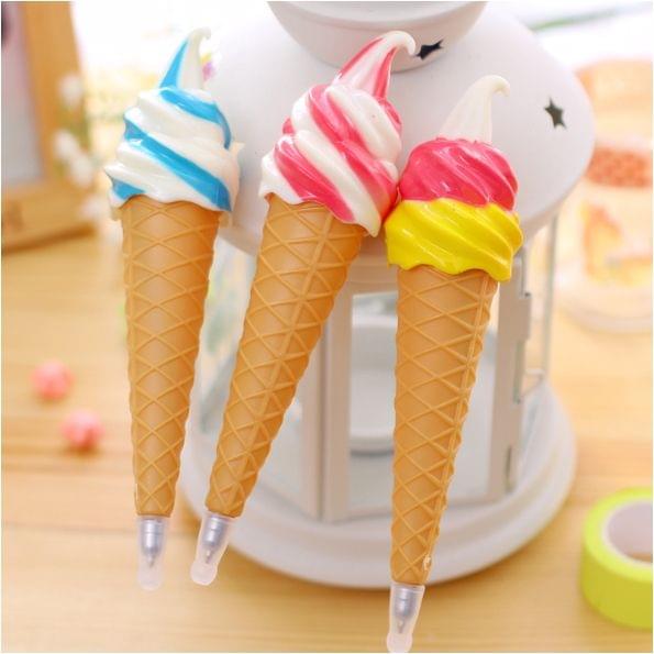 3 PCS Ice Cream Ballpoint Pens Office and School Kids Children Students Ball pen Stationery Random Color Delivery