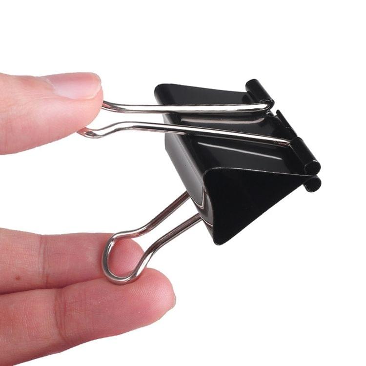 100PCS 19mm Black Metal Clip Notes Letter Paper Clip Office Bind