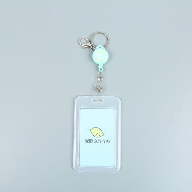 Cute Cartoon Retractable Badge Card Holder Nurse Doctor Exhibition Pull Key ID Name Card Badge Holder(Swimming Laps Unicorns)