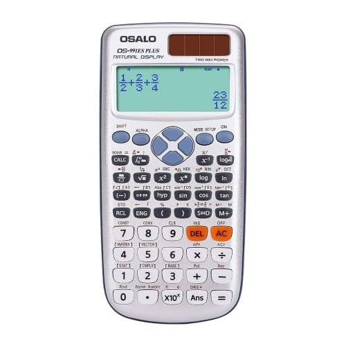 OSALO OS-991ES PLUS 10+2 Digits Multi-functional Student Function Scientific Calculator Solar Energy Dual Power Calculator