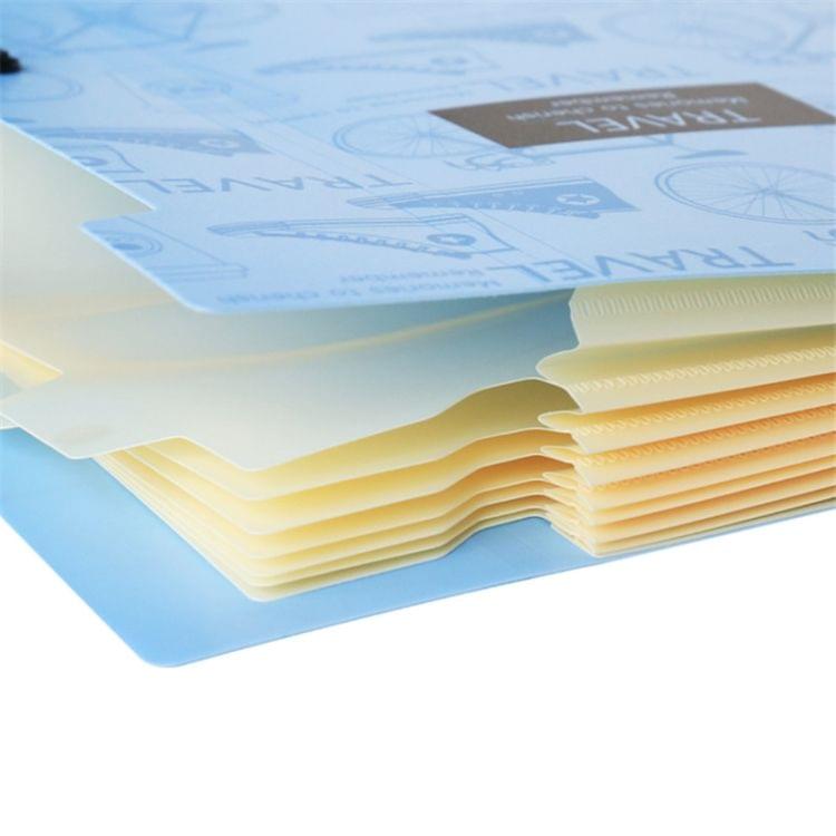 A4 Student Multi-layer Test Paper Folder Package Storage Bag(Light Cyan)