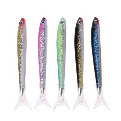 10 PCS Creative Fish Ballpoint Pen Ocean Signature Pen Stationery School Office Supply, Random Color Delivery, Ink Color:Blue