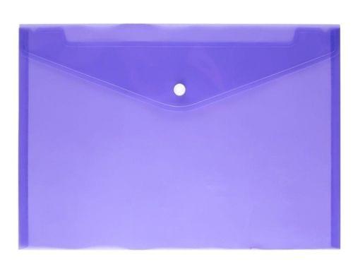 12 PCS A4 Clear Document Bag Paper File Folder Stationery School Office PP Case(Purple)