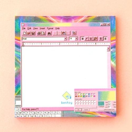 Creative Computer Game Machine Modeling Memo Pad Pink Girl Heart N Times Sticky Notes Bookmark Gift Stationery(Lightning background)