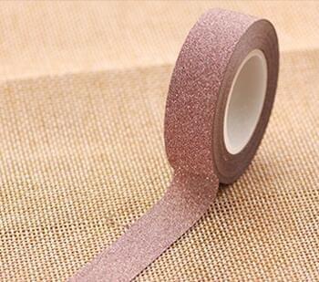 Flash Washi Sticky Paper Tape Label DIY Decorative Tape, Length: 10m(Skin Pink)