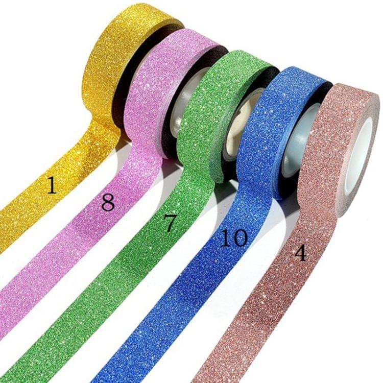 Flash Washi Sticky Paper Tape Label DIY Decorative Tape, Length: 10m(Skin Pink)