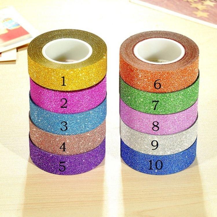 Flash Washi Sticky Paper Tape Label DIY Decorative Tape, Length: 10m(Skin Pink)