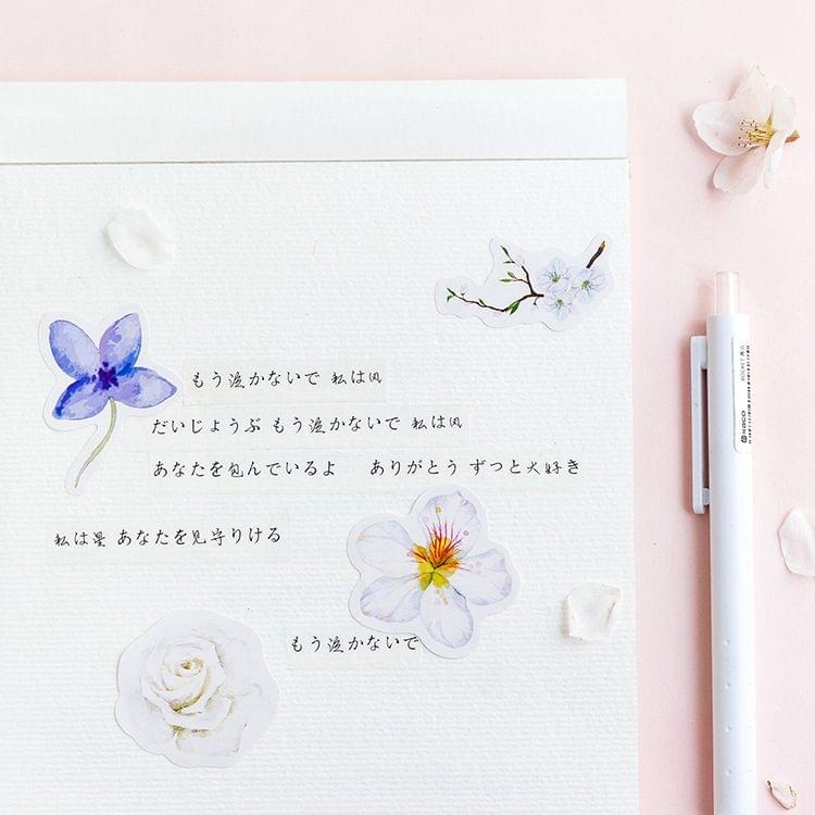 Journal Decoracion Cute Diary Flower Stickers Scrapbooking Flakes (Rose Red)