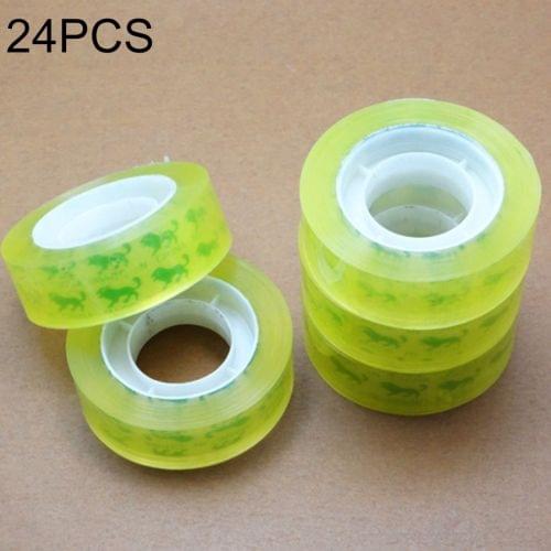 24 PCS 12mm School Office Stationery Transparent Tape Packing Tape, Length: 30m