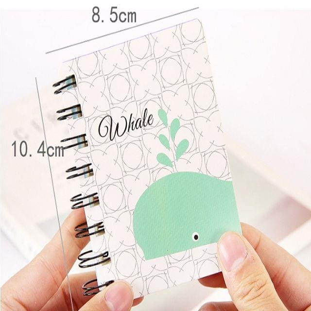 3 PCS Cute Animals Mini Spiral Notebook Agenda  Daily Weekly Planner Time Organizer School Supplies(Elephant)