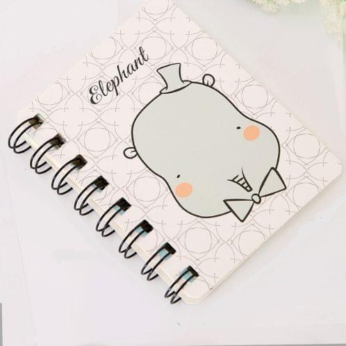 3 PCS Cute Animals Mini Spiral Notebook Agenda  Daily Weekly Planner Time Organizer School Supplies(Elephant)