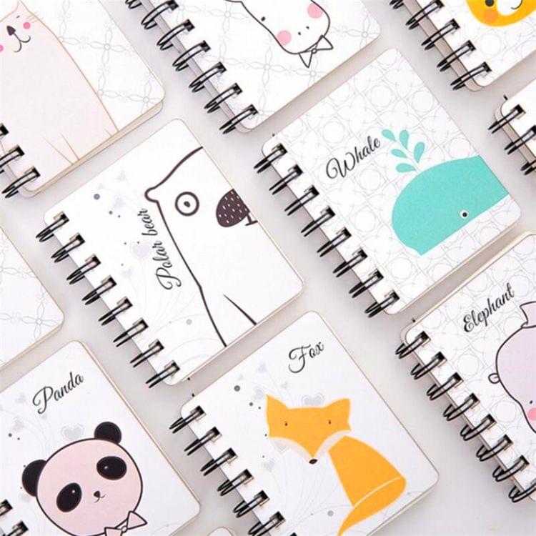 3 PCS Cute Animals Mini Spiral Notebook Agenda  Daily Weekly Planner Time Organizer School Supplies(Elephant)