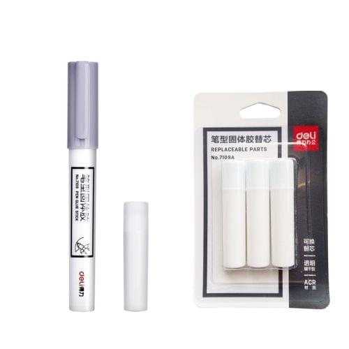 10PCS  Deli Glue Stick Cute Stationery Pen Solid Stick Refills Strong Adhesion High Viscosity Glue Office School Supplies