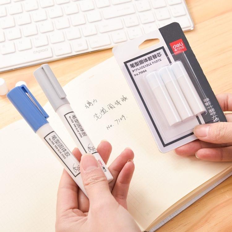 10PCS  Deli Glue Stick Cute Stationery Pen Solid Stick Refills Strong Adhesion High Viscosity Glue Office School Supplies