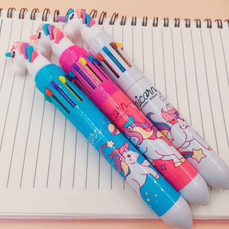 36 PCS Unicorn 10 Colors Chunky Ballpoint Pen School Office Supply  Random Design