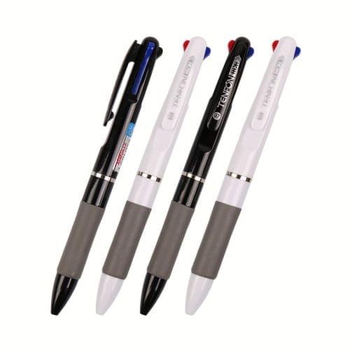 3 PCS 0.7mm Blue Red Black Ink Ballpoint Pen Office Supplies 3 in 1 Plastic Flexible Pen Random Color Delivery