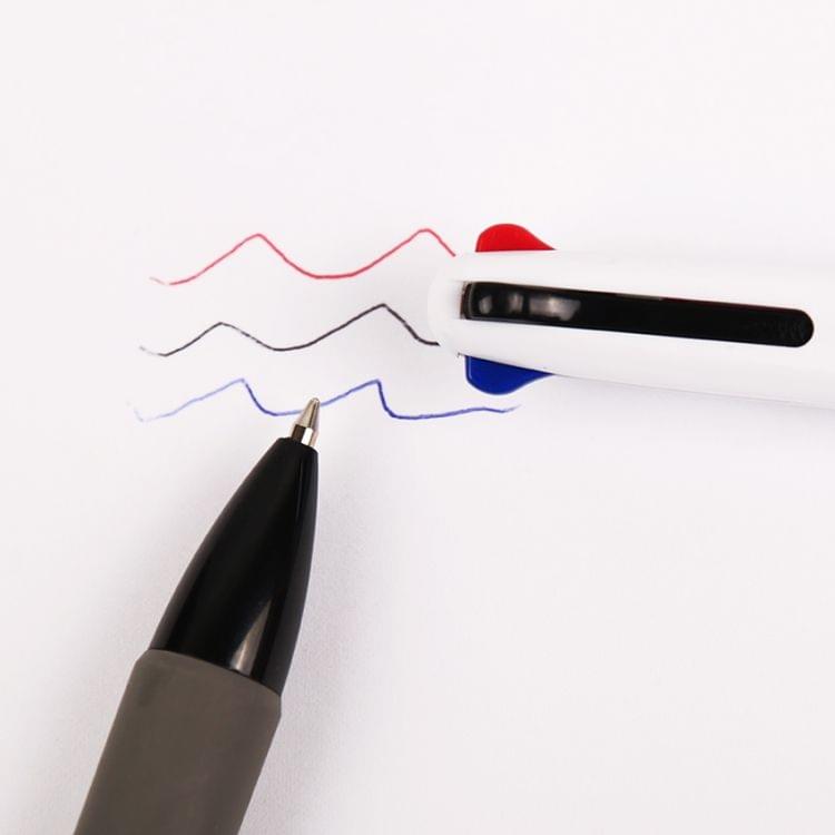 3 PCS 0.7mm Blue Red Black Ink Ballpoint Pen Office Supplies 3 in 1 Plastic Flexible Pen Random Color Delivery