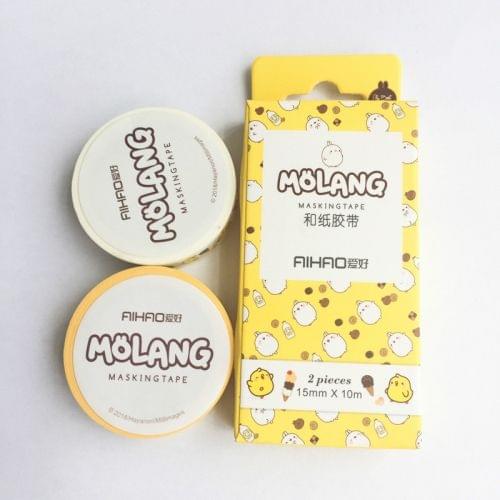 2 PCS Creative Animal Pet Rabbit Tape Adhesive Tape DIY Scrapbooking Sticker Label Craft Masking Tape(Yellow)