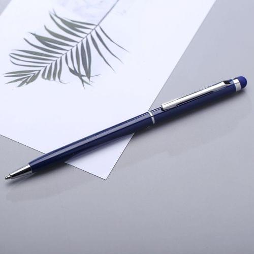 Blue Ink Refill New Arrival Metal Rod Rotating Ballpoint Pen Touch Screen Capacitive Stylus, Random Color Delivery