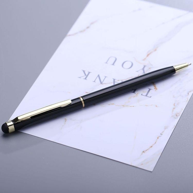 Blue Ink Refill New Arrival Metal Rod Rotating Ballpoint Pen Touch Screen Capacitive Stylus, Random Color Delivery