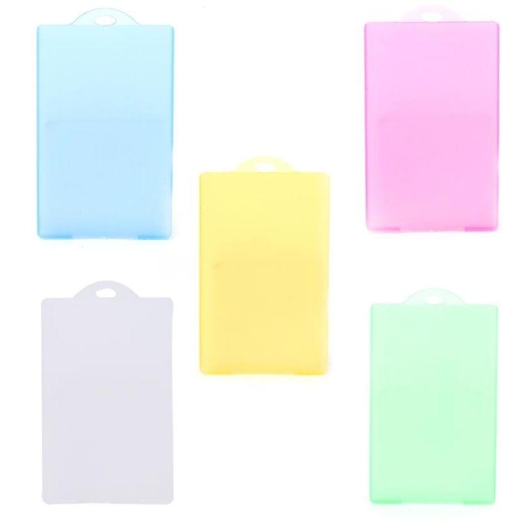 Card Holder Cover Slim PVC Transparent IC Card Bus Credit Card Cover Case Holder(Green)