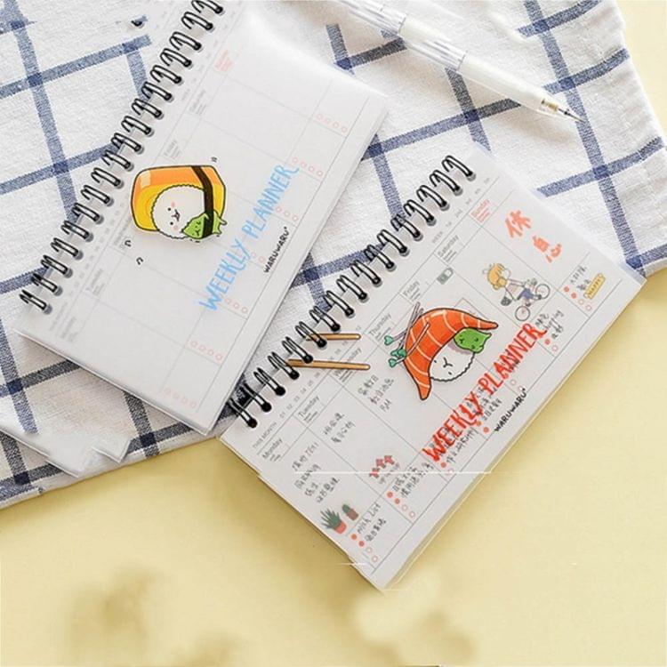 Cute Kawaii Cartoon Weekly Planner Transparent 50 Pages Coil Notebook Agenda Kids Gift Lovely Stationery Diary Sketchbook(Random Color Delivery)