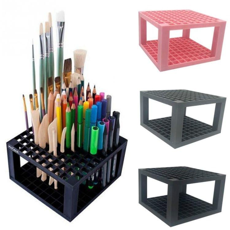 Detachable 96 Hole Pencil Holder Brush Multifunction Organizer(Grey)
