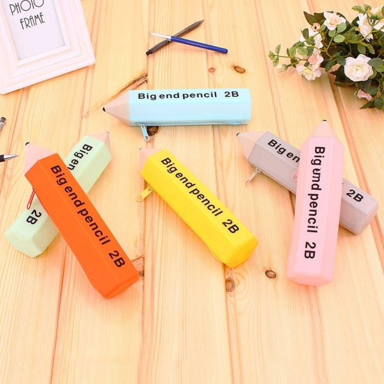 Creative Pencil Shape Stationery Candy Color Pencil Case Multifunctional Silicone Pencil Box, Random Color Delivery