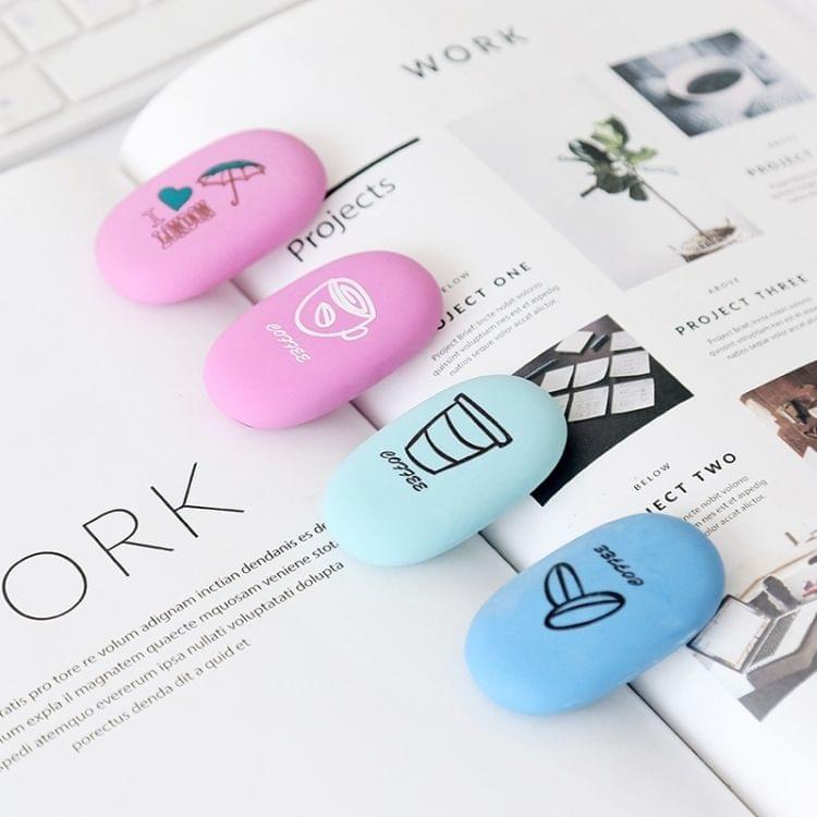 3 PCS School Stationery Office Supplies Fresh style Pebble Eraser,Random Color Delivery